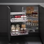 Wirework - Wire Chrome smart corner soft close, 2 inner and 2 door baskets LH