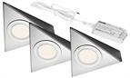 Sensio Bermuda HD LED Triangle Light Stainless Steel Warm White 3 Light Kit