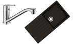 Sink and Tap Pack, Dania Tap and Composite Harlem Sink single Bowl Black