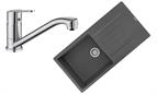 Sink and Tap Pack, Dania Tap and Composite Harlem Sink single Bowl Grey