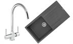 Sink and Tap Pack, Thames Tap and Composite Harlem Sink single Bowl Grey