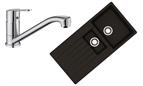 Sink and Tap Pack, Dania Tap and Composite Harlem Sink 1.5 Bowl Black