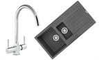 Sink and Tap Pack, Thames Tap and Composite Harlem Sink 1.5 Bowl Grey