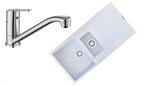 Sink and Tap Pack, Dania Tap and Composite Harlem Sink 1.5 Bowl White