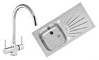 Sink and Tap Pack, Single Lever Thames Tap and Single Bowl Alpha Sink