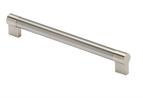 Keyhole bar handle, brushed nickel 456mm centres 22mm diameter