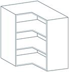 600 x 600 x 720mm L Shaped Corner Wall EasyCab Kitchen Cabinet in White