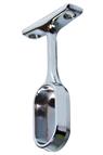 Oval, wardrobe rail end support - 30 x 15mm, chrome