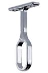 Oval, wardrobe rail centre support - 30mm, chrome