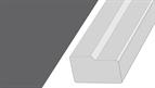 Cornice GL10, 3mtr top fixed Square Bullnose style High Gloss Onyx Grey