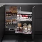 Wirework - Wire Chrome smart corner soft close, 2 inner and 2 door baskets RH