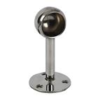 Round, wardrobe rail - 32mm end support, brushed nickel