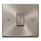 Click 1 Gang 2 Way &#39;Ingot&#39; 10A X Switch - Grey/Satin Chrome