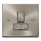 Click 13A Fused &#39;Ingot&#39; Switched Connection Unit - Grey/Satin Chrome