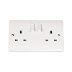Click 13A 2 Gang DP Switched Socket Outlet White