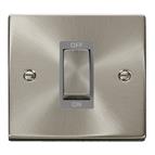 Click Ingot 1 Gang 45A Single Cooker DP Switch - Grey/Satin Chrome