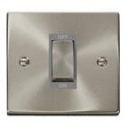 Click Ingot 1 Gang 45A Single Cooker DP Switch - Grey/Satin Chrome