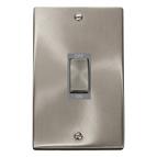 Click Ingot 2 Gang 45A Cooker DP Switch - Grey/Satin Chrome