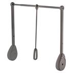 Wardrobe pull down with damper, 750-1250mm internal measurement, Dark Grey