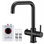 Reginox Tribezi 3 in 1 Hot water tap Matt Black, inc tank+ 2filters