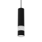 Sensio Solinas Black Pendant, IP44,Crushed Crystal, Dimmable, Cool White
