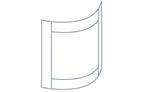 Avanti Quadro 22mm Curved Door, Alabaster Grained Paint Effect 715 x 318mm