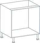 800mm Drawer Base Unit Carcass in Light Grey (Flat Pack)