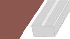 Cornice GL10, 3mtr top fixed Square Bullnose style Super Matt Rusty Red