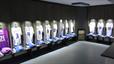 The finished changing room with some moody lighting.