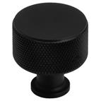 Knurled Aluminium Knob, Black 30mm