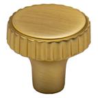 Perugia Knob, Ribbed Satin Brass 30mm