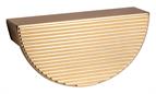 Perugia Half Moon Cup Handle Ribbed, Satin Brass, 64mm centres