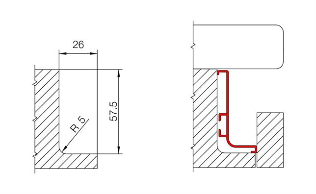 Gola Worktop J Profile