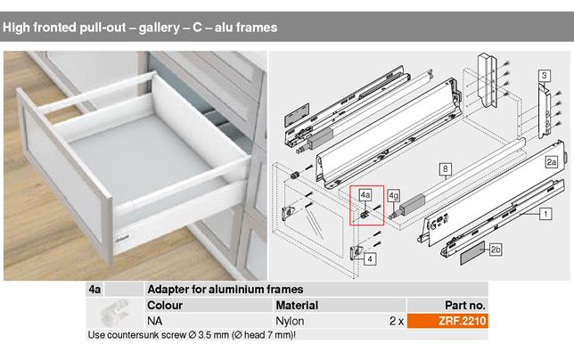 Gallery Rail Adapter for Aluminium Frames