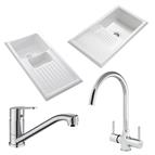 White Ceramic Sink and Tap Packs