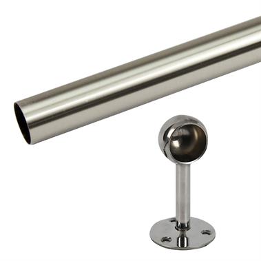 32mm Round Wardrobe Rail and Fixings