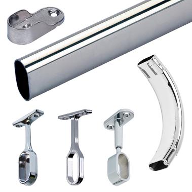 Oval Wardrobe Rail and Fixings