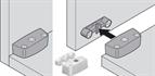Blum 2 piece carcase connector in white screw-on