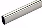 Oval, wardrobe rail - 30mm x 2.5mtr, chrome