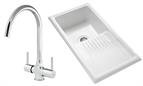 Sink and Tap Pack, Thames Tap and Single Bowl Ceramic Sink, White