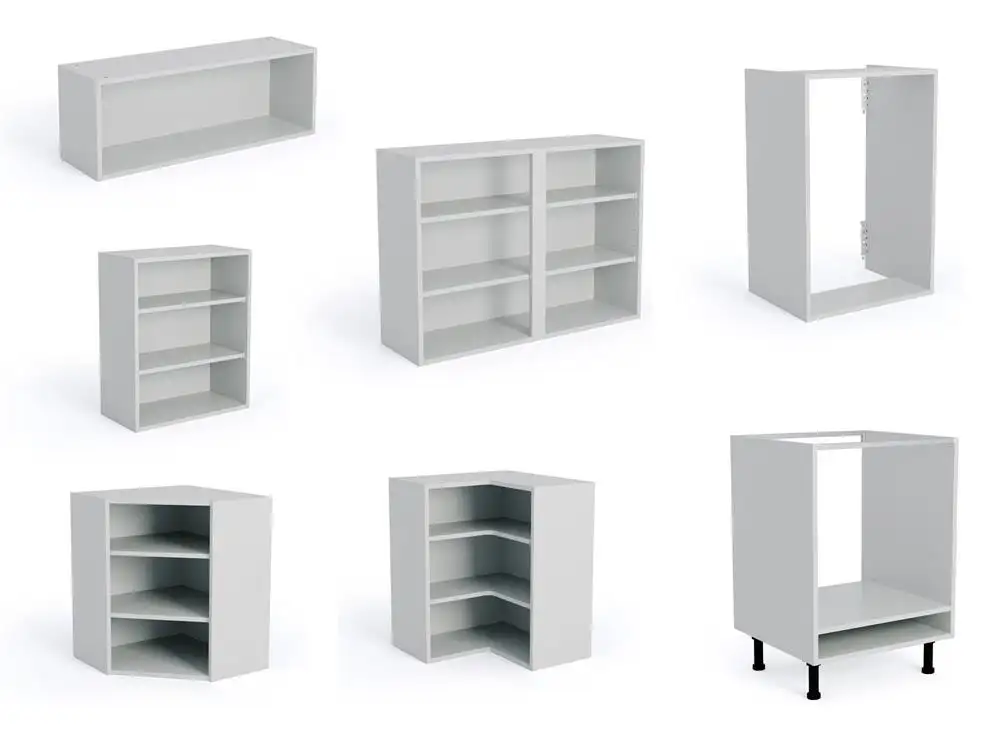 Shop kitchen cabinets.